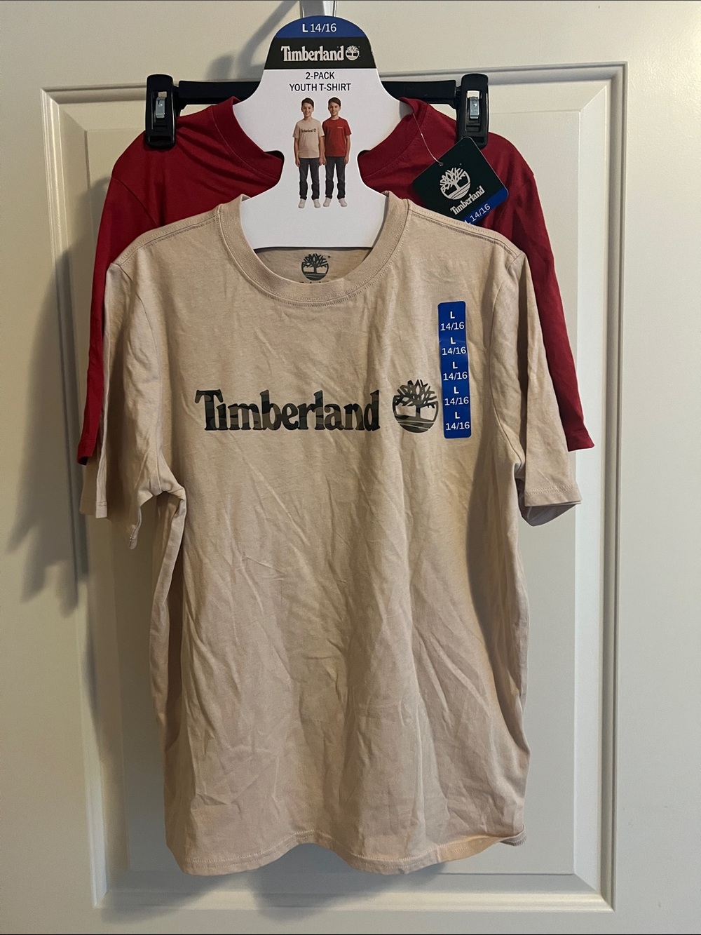Timberland Beige and Red Kids Short Sleeve Tee Set